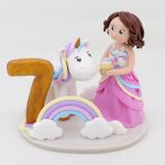 Figurine anniversaire 7 ans avec licorne