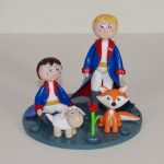 Figurine Petit Prince St Exupéry, renard, mouton et rose