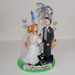 figurines de mariage, avec feu d'artifice et valise de tir, marié artificier