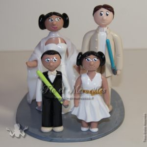 Figurines mariage famille fan de Star War