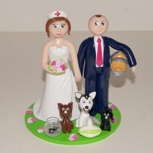 Figurines personnalisées de mariage : infirmière et pompier