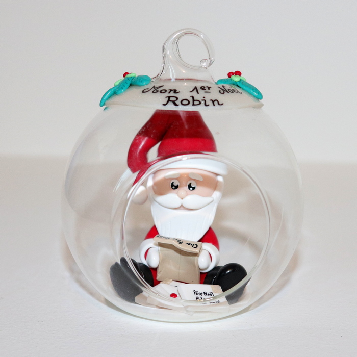 Boule de Noël en verre "Mon 1er Noël" pour bébé - cadeau naissance