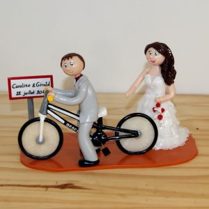 Figurines de mariage personnalisées - Wedding cake topper - Vélo