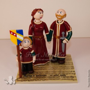 Figurines de mariage en tenue médiévale viking