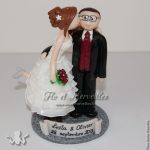figurines de mariage, bisous sur la joue