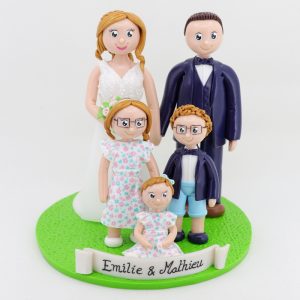 Figurines de mariage en famille