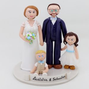 Figurines de mariage en famille