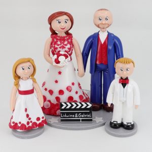 Figurines de mariage en famille