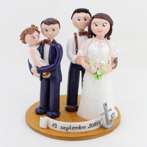 Figurines de mariage en famille