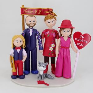 Figurines de mariage en famille