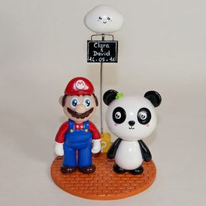 Figurines mariage geek, Mario Bros et Panda