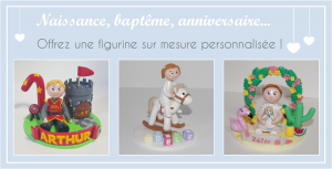 figurine souvenir pour baptême et naissance / cake topper souvenir