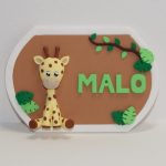 plaque de porte personnalisable, thème girafe